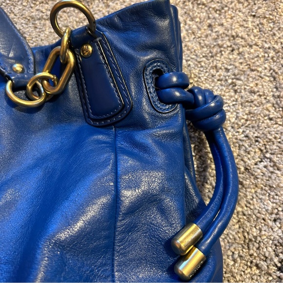 COACH 14758 Blue Leather Kristin Shoulder Satchel Bag - Picture 4 of 11